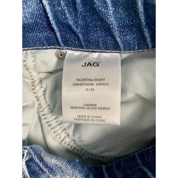 Jag Jeans Valentina High Rise Frayed Hem Denim Shorts Women's Size 0/25 NWT - Picture 8 of 13